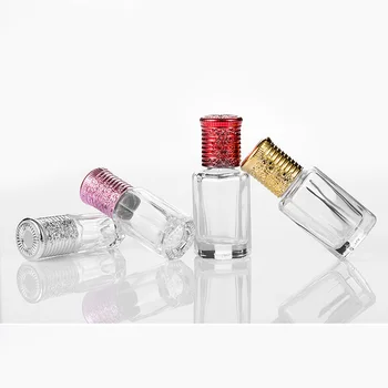 Octagon attar perfume oil glass bottles 3ml 6ml 10ml 12ml empty essential oil perfume gold cap metal roller bottles