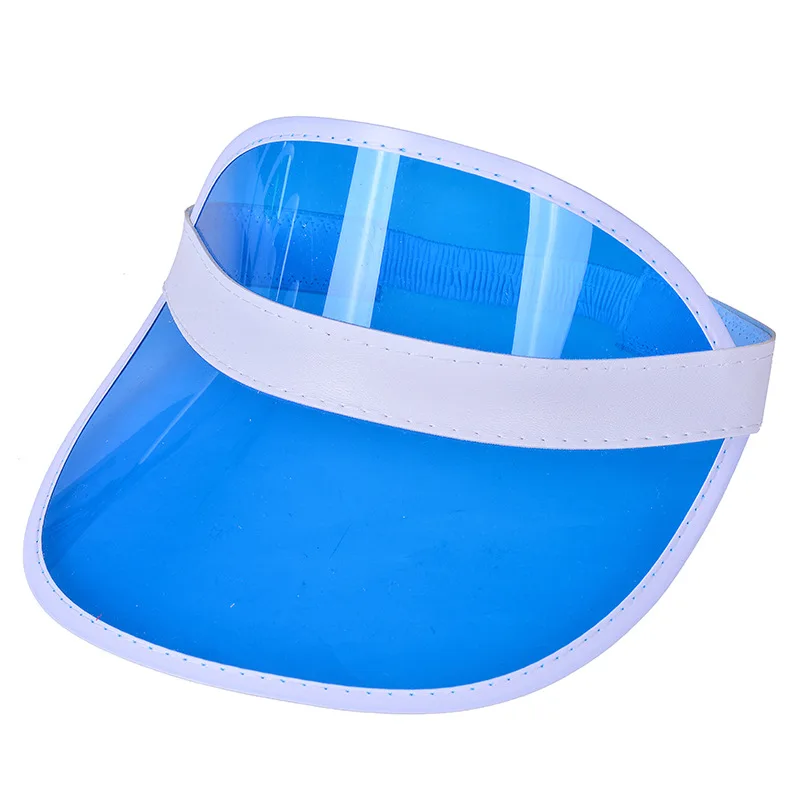New Design Custom Logo UV Protection Hat Transparent Pvc Plastic Sun Visor Cap