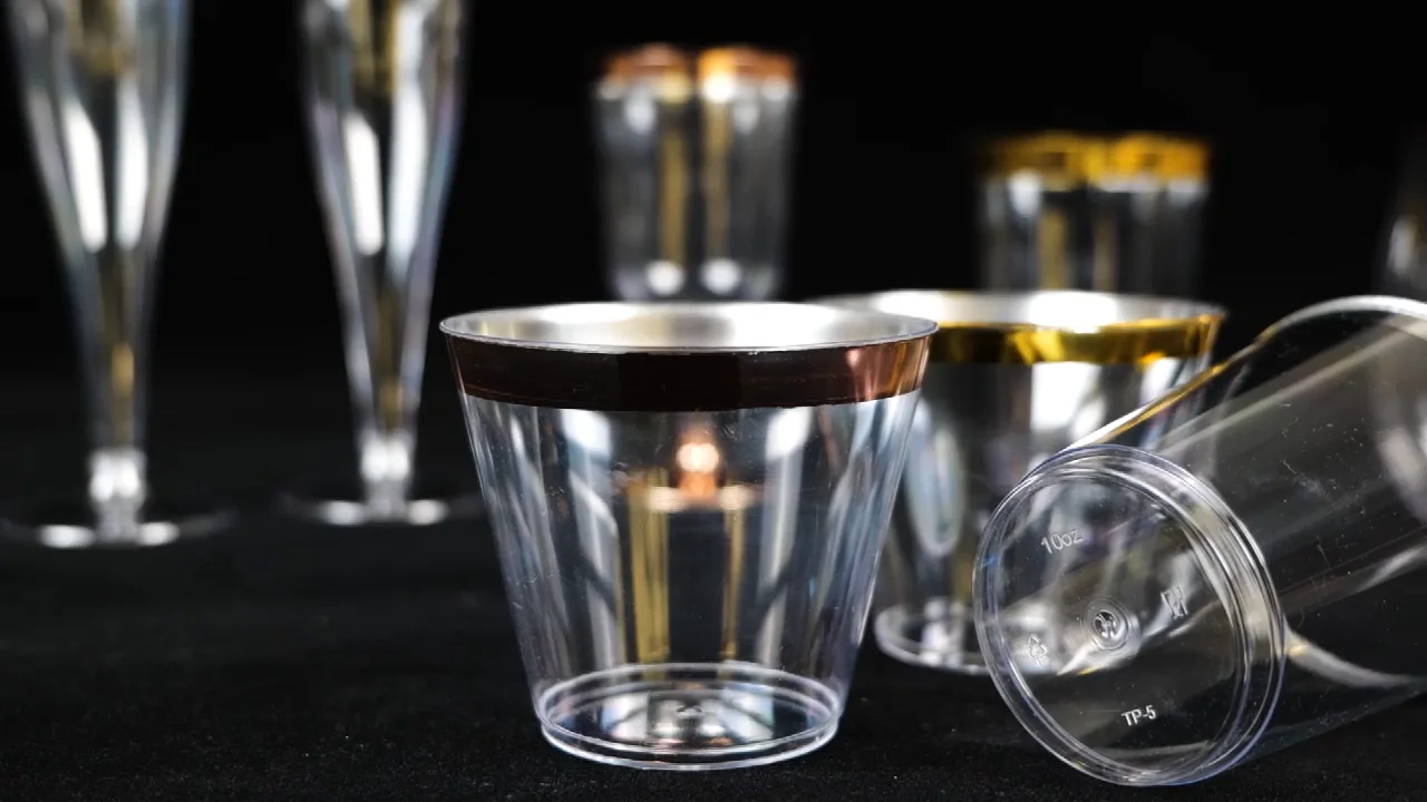 Gold Rim Clear Plastic Champagne Champagne Toasting Cups Buy Plastic