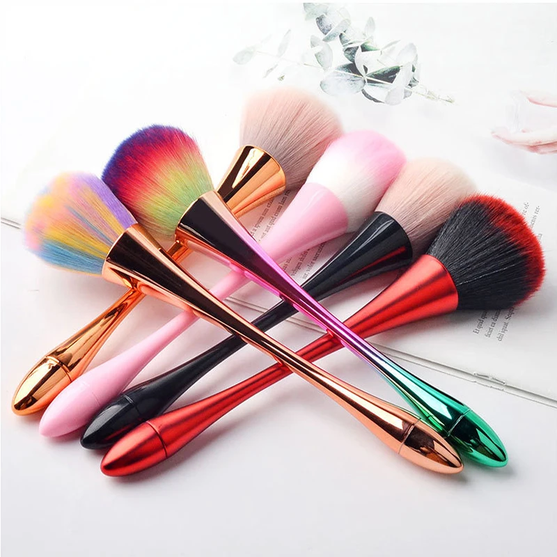 Powder Soft Cleaning Gradient Handle Glitter UV Gel Makeup Blush Concealer Nail Art Dust Slim Waist Brush Remover Brushes
