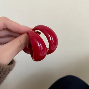 Simple Geometric Wholesale Earrings European American Style Daily Wearing Acrylic C-shaped Classic Fashion Hoop Earrings