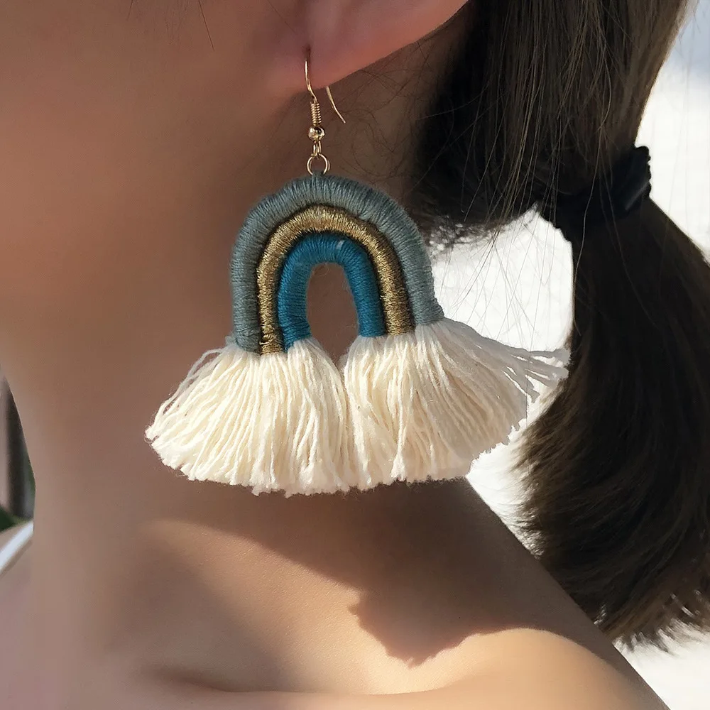 cloth tassel earrings