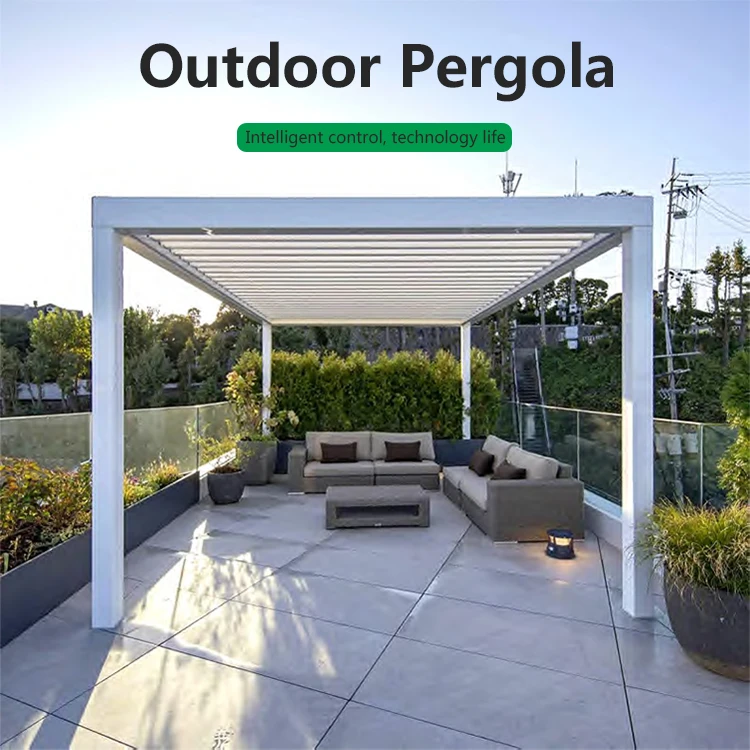 Factory Curved Gazebos Pergola Bioclimate Retractil Roof Aluminium