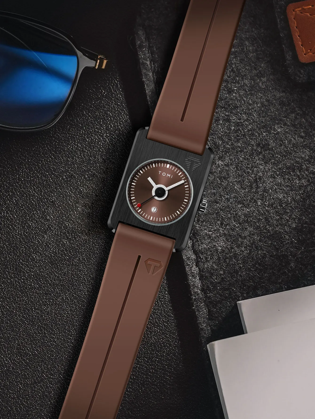 TOMI T022 Men's Fashion Watches Quartz Watches square Small Dial