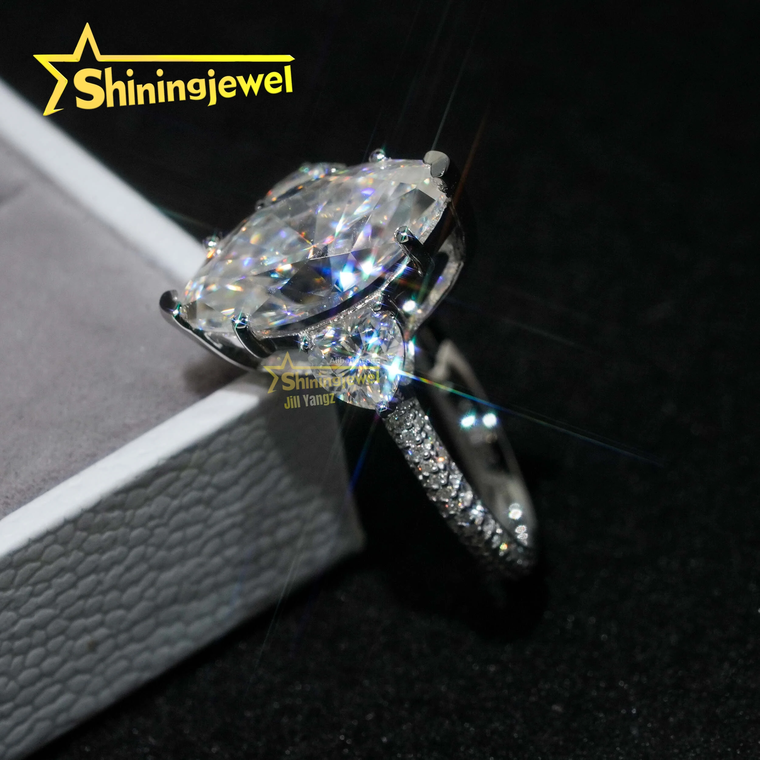 Moissanite Ring Diamond Ring Tester GRA Certified Moissanite