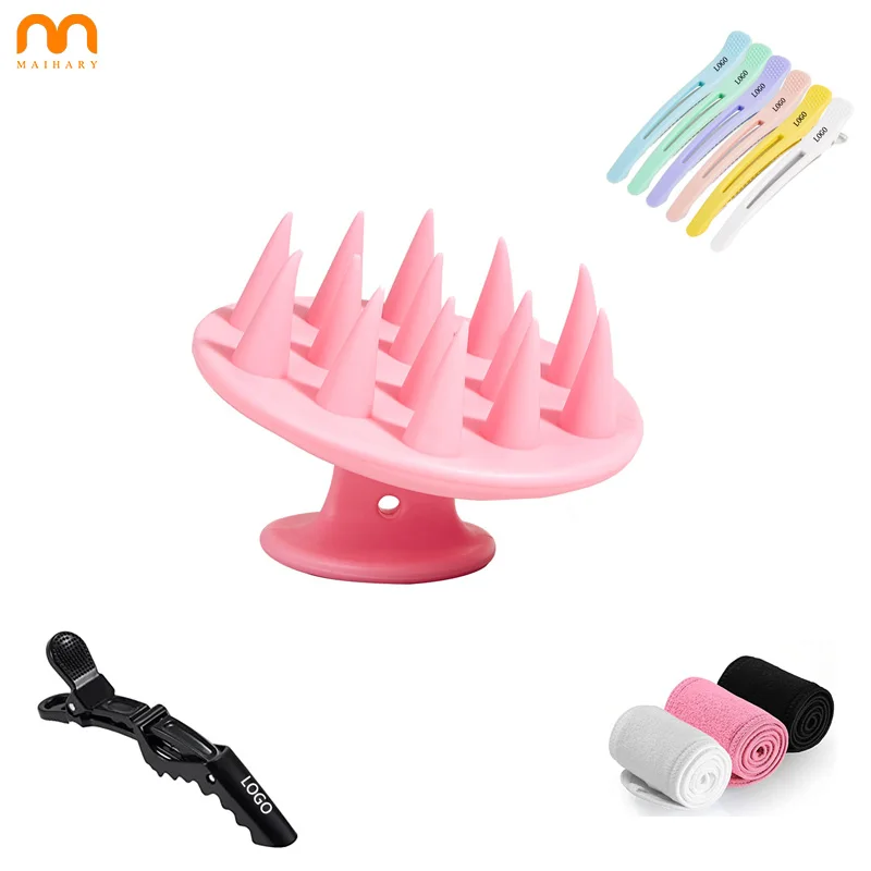 Оптовая продажа щетка для шампуня парикмахерской силиконовая Массажная кожи головы с индивидуальным логотипом