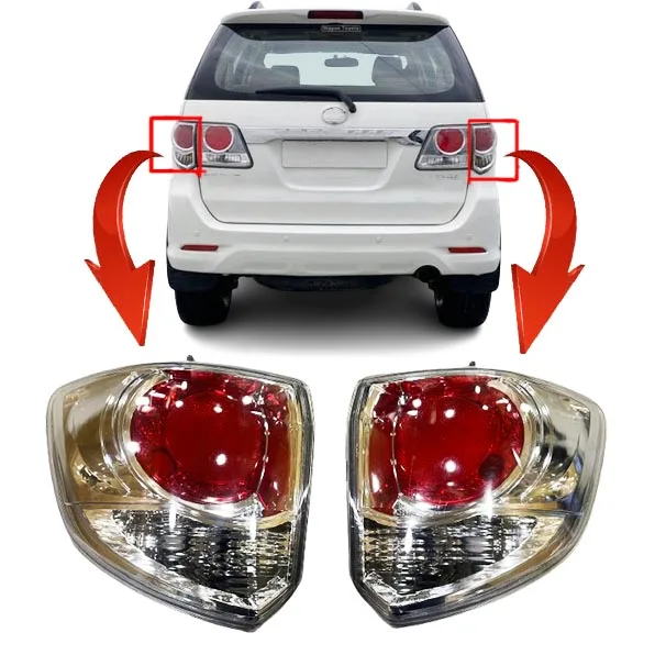 car Chrome Rear Lamp outer Taillight Tail Lamp for Toyota Fortuner 2012 fortuner accessories body kit