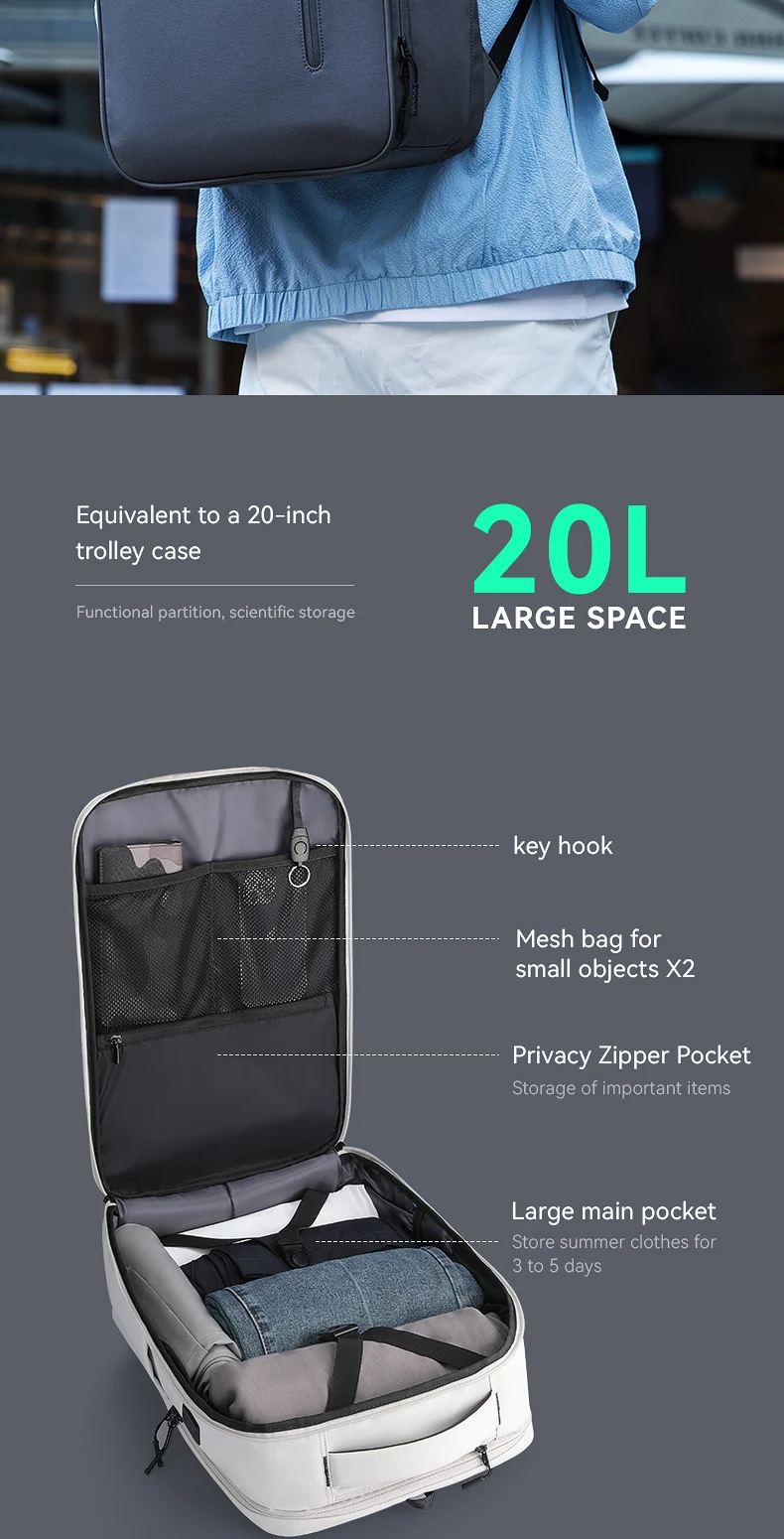 Travel Shoulder Backpack Short Trip Travel Bag Large Capacity Computer ...