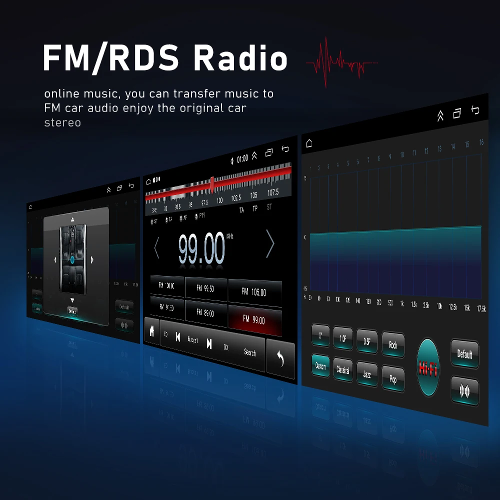 Podofo 2 DIN Radio de Coche Android Carplay Android Auto Hi-Fi