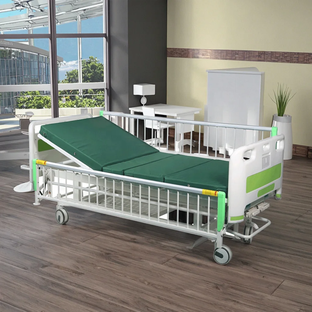 Extra-Wide Adjustable Foldable Hospital Bed Infusion Ready Durable Steel Construction Guardrail Safety Systems 2-Year Warranty 3