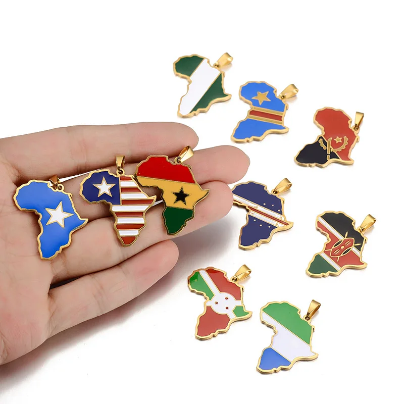 African Map Necklace