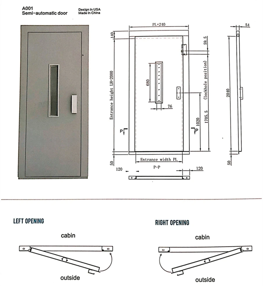 Zowee Elev Elevated Door Lift Manual Security Doors for House  Semi-automatic Doors for Elevators