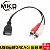 USB ตัวเมียเป็น 2RCA ตัวผู้