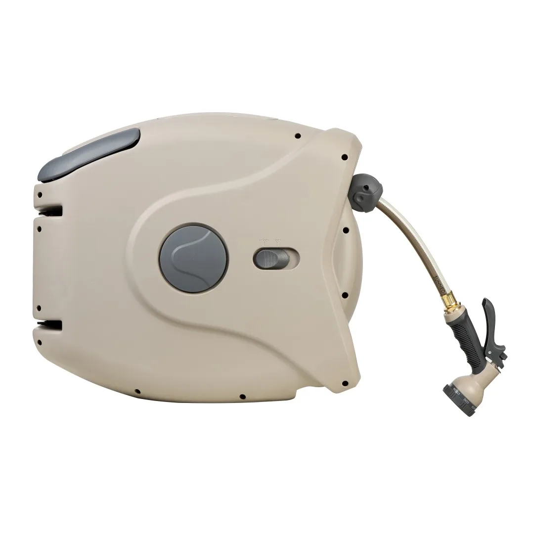 GARTENKRAFT 30M 1/2'' High Pressure Washer  Retractable Car Wash Garden Wall Mounted Hose Reel Ideal for Courtyard