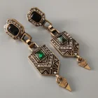 ed00862 Fashion Indian Gold Plated Drop Kundan Filigree Boho Turquoise Women Dangling Earrings Jewellery