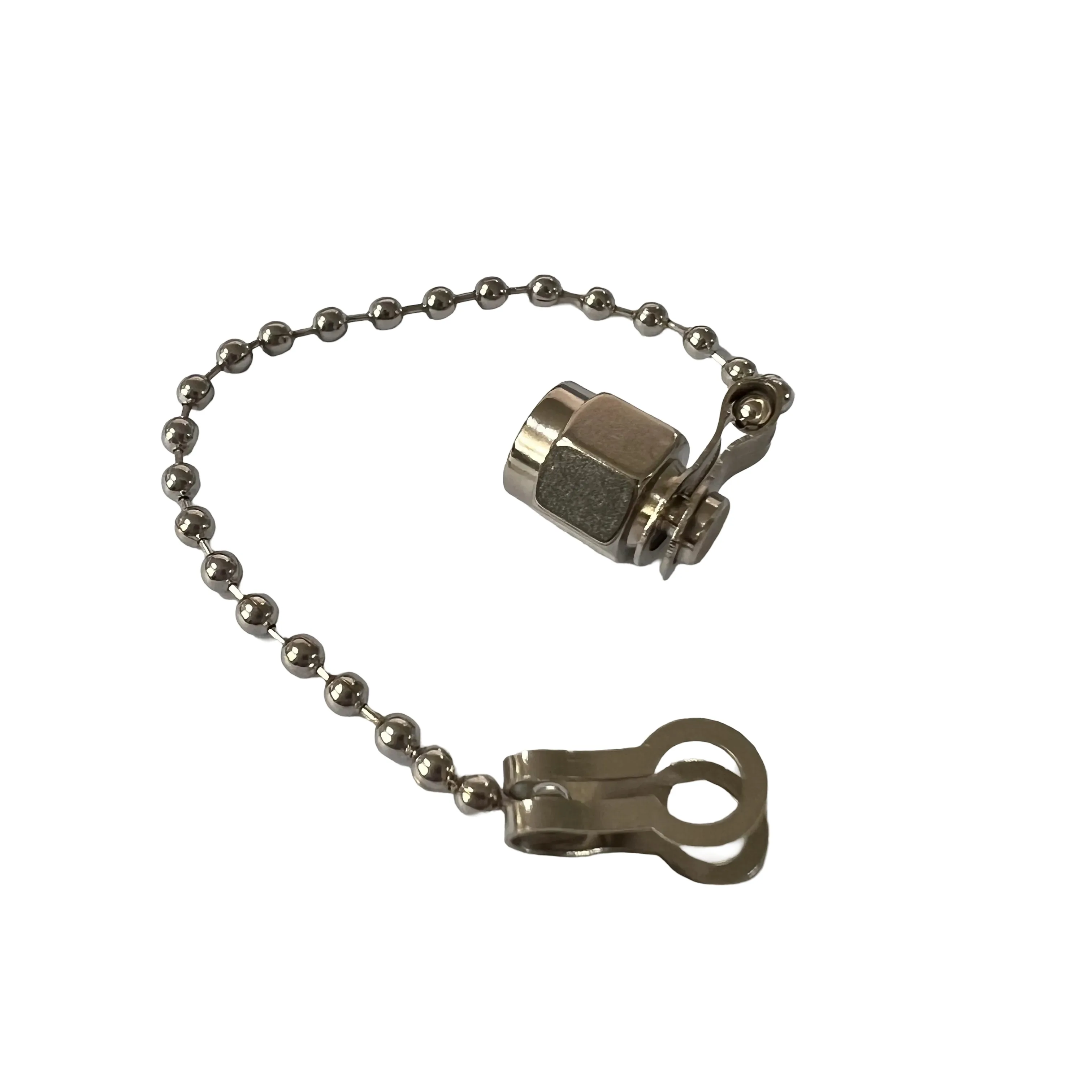 Top Class Brass Material Chain Nickel Plating Connector Protector Dust Cap for SMA Male Coaxial Connector