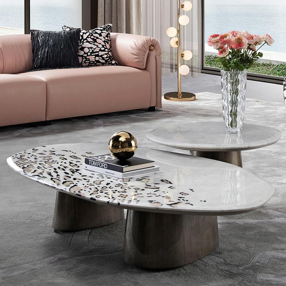 product ekar furniture european design marble coffee table combination modern living room furniture-63