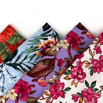 esse textile wholesale 100% rayon viscose 30*68 challis floral print woven dress fabric for women dressing