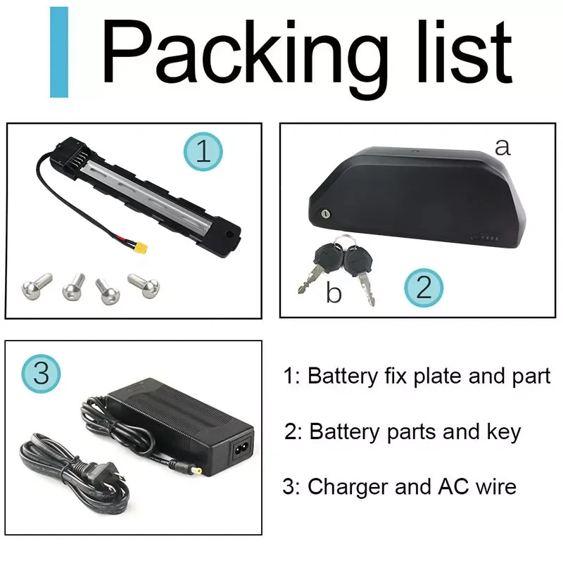 Batterie Vélo électrique 48V 18.2Ah – Shark, 2600mAh, 1000W Max, XT60, Chargeur 54.6V, Garantie 1 An