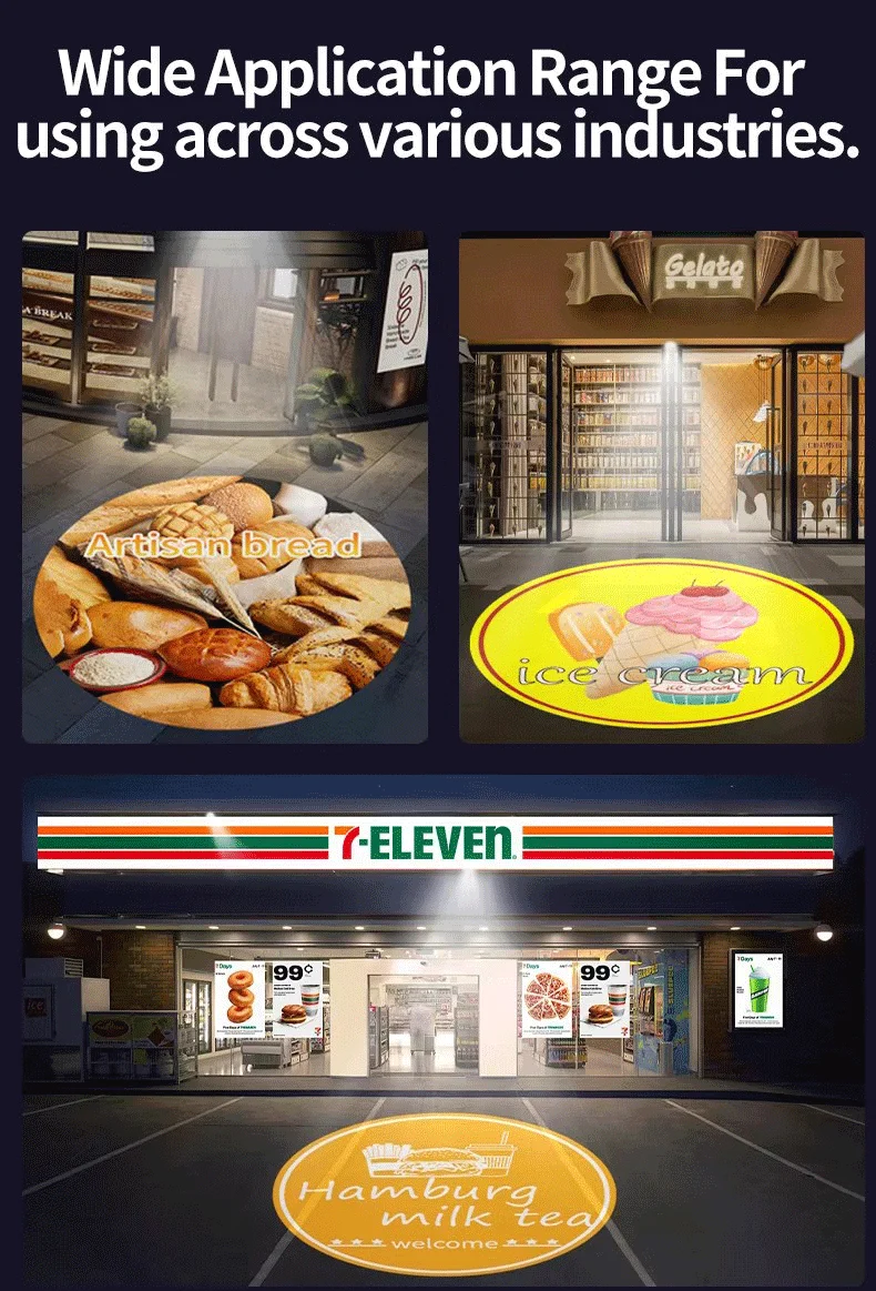 GOBO 40W Commercial Advertising Lamp Dynamic Gobo Led Signs Wall Projection Outdoor IP67 Waterproof HDBright Factory Direct Selling . .