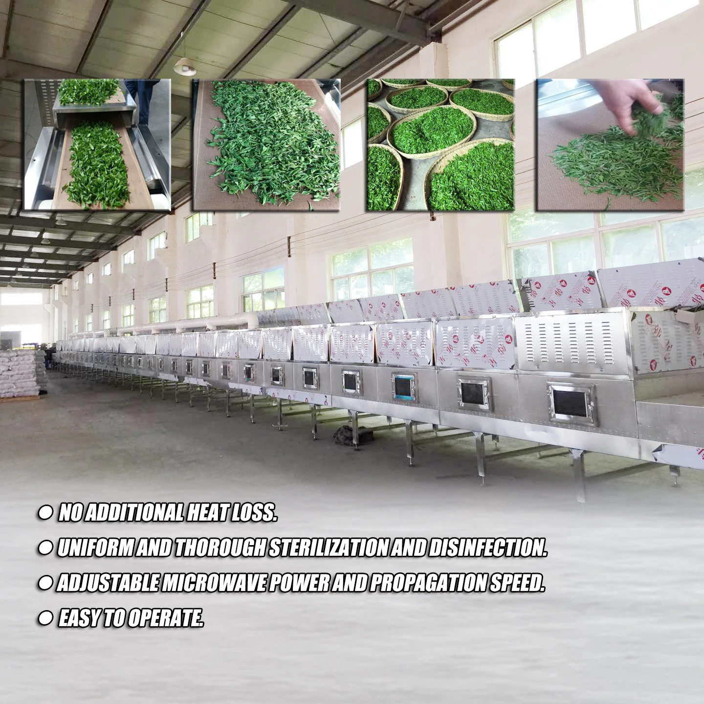 High Efficient Microwave Drying Machine Tunnel Dryer Food Sterilizing Machine