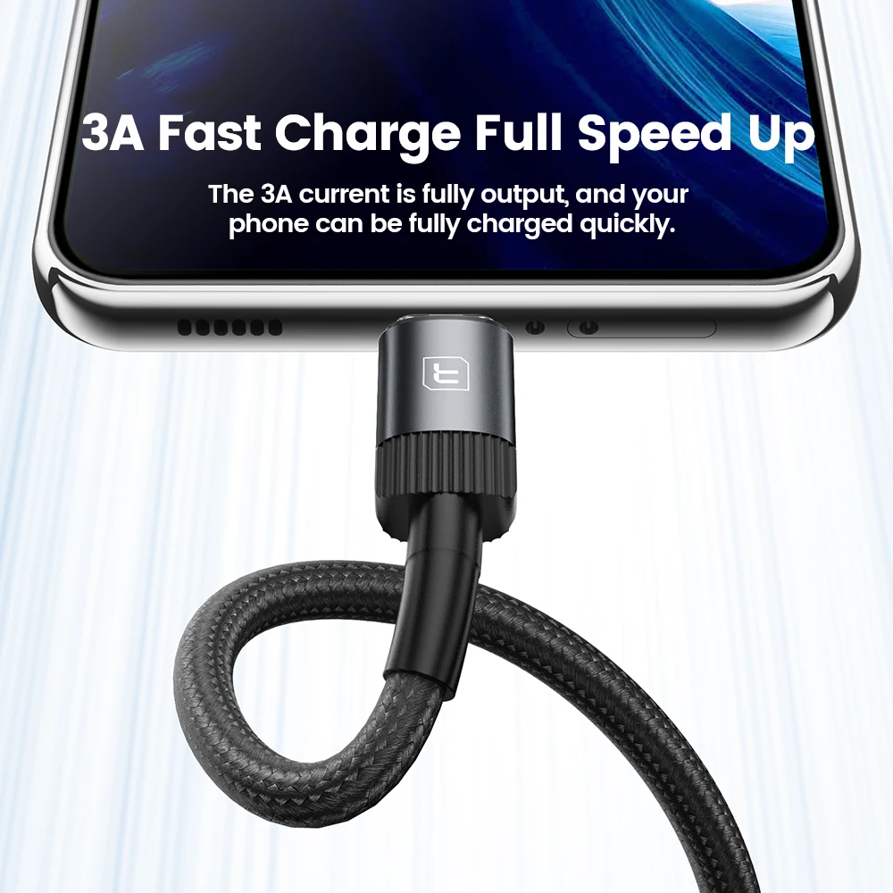 Toocki Usb C Data Cable Wire Roll 4 Core Usb Type C Cable 3a Fast