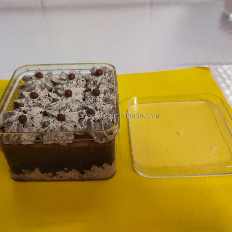 Acrylic Plastic Square Cube Cake Box - Durable & Eco-friendly