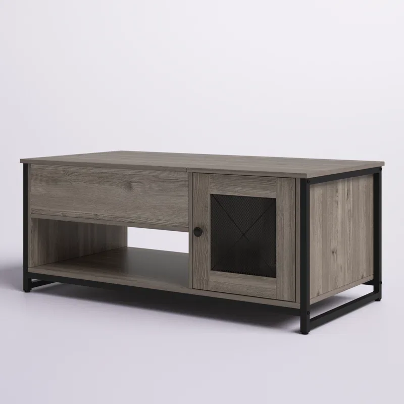 Bien Lift up Top Coffee Table Wooden Lifting Center Table with Hidden Storage Compartment Sofa Side Tea Table for Living Room