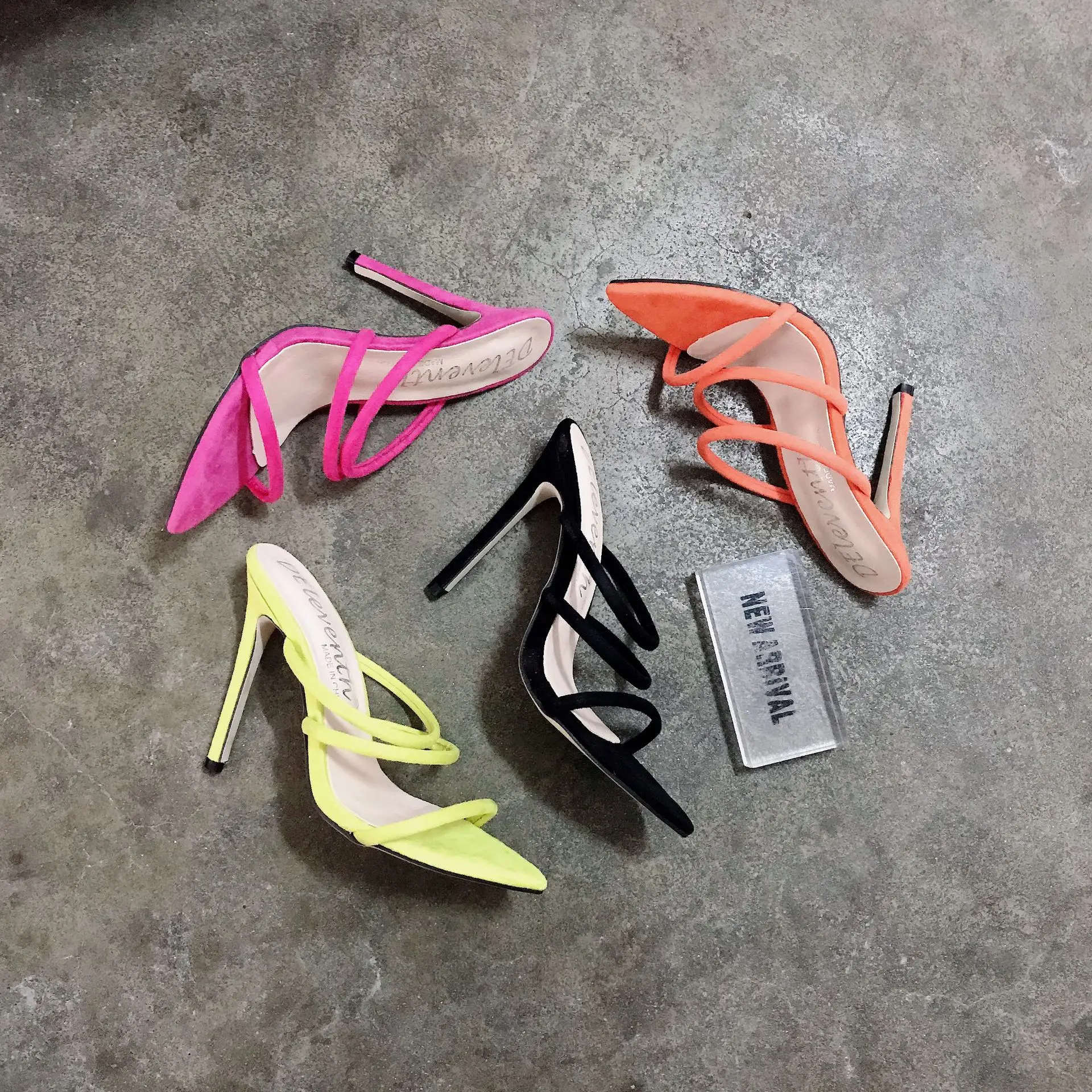 CSS499 Elastic Straps New Arrival Thin High Heel Women slippers Dress Shoes for Ladies