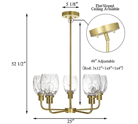 Factory Sale Modern Classics 5 Light Chandeliers Banquet Hall Rustic Chandelier Stand Lamp