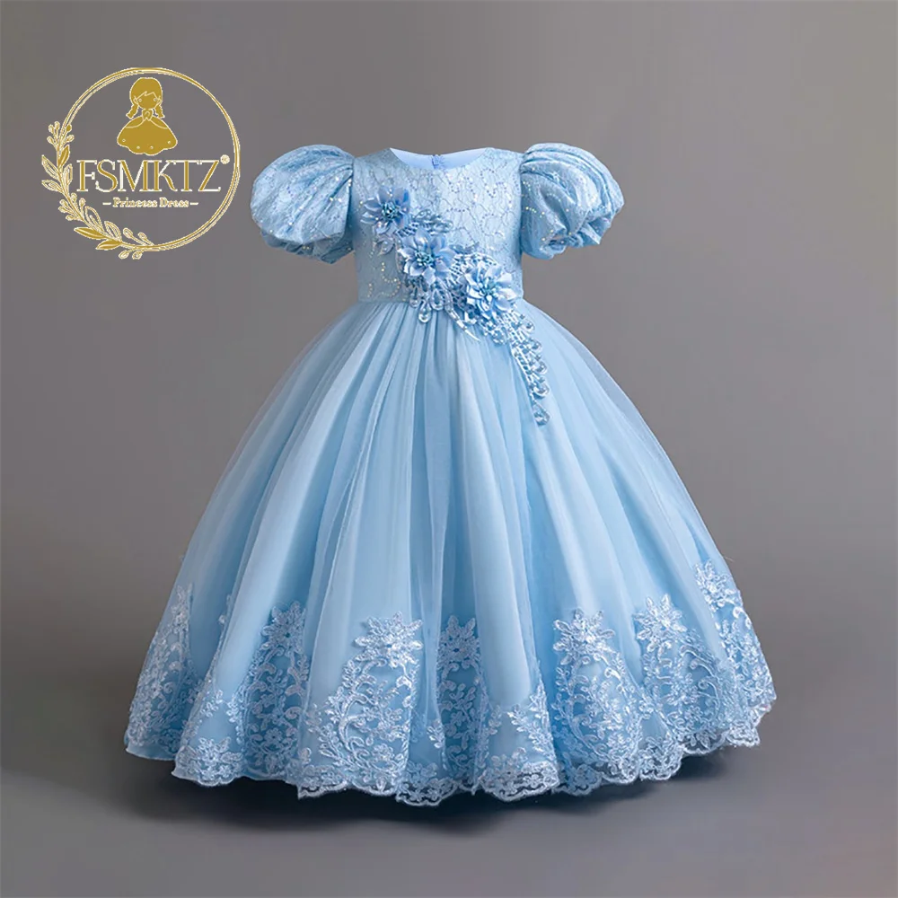 luxury embroidered dresses for birthdays Blue Fern Embroidered Mini