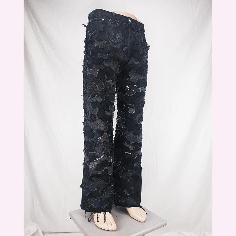 DiZNEW Custom Designer Fashion Street wear Wide Leg high Waist Denim Jeans Pants Straight jeans supplier