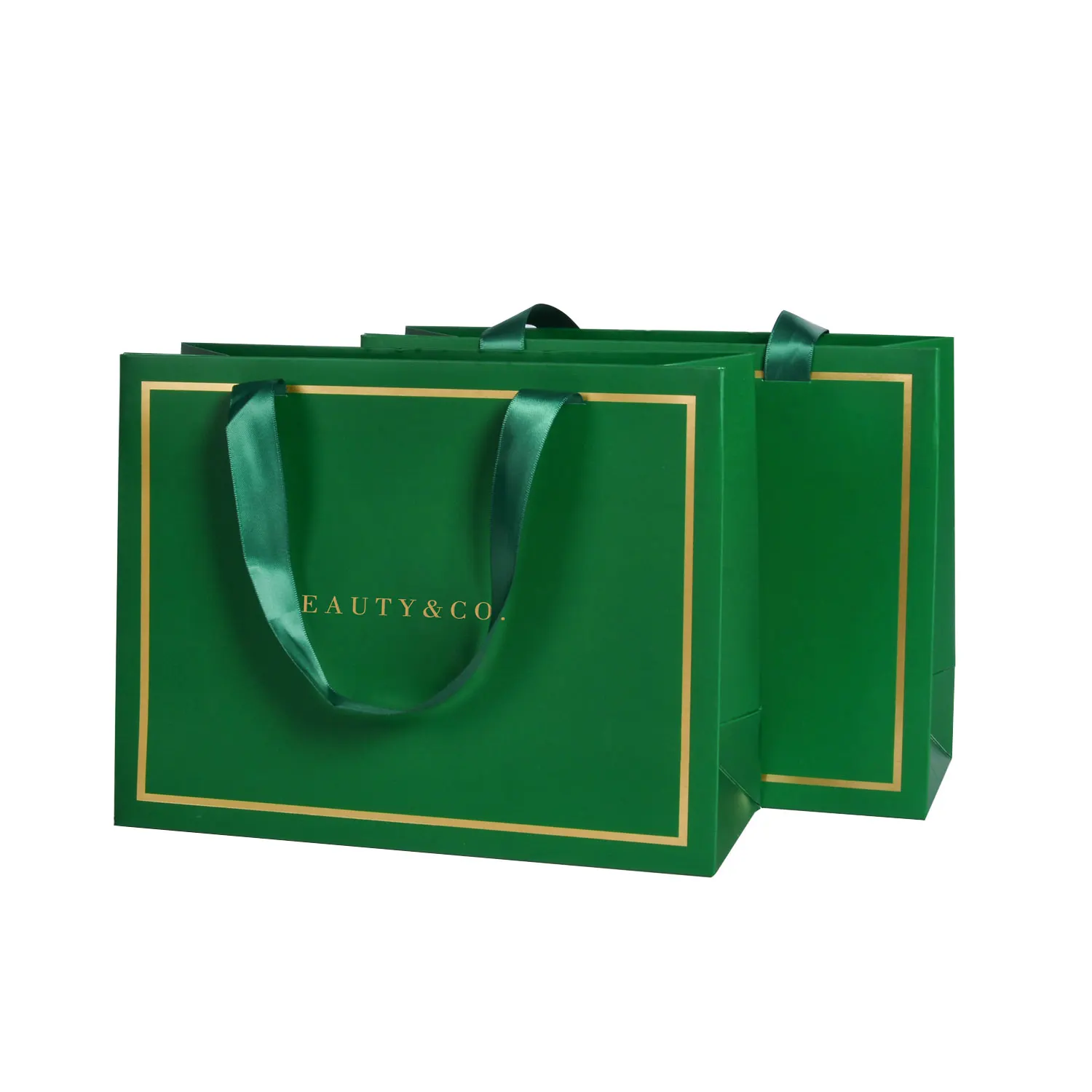 Luxury Ribbon Handle Boutique Shopping Packaging Custom Printed Tote ...