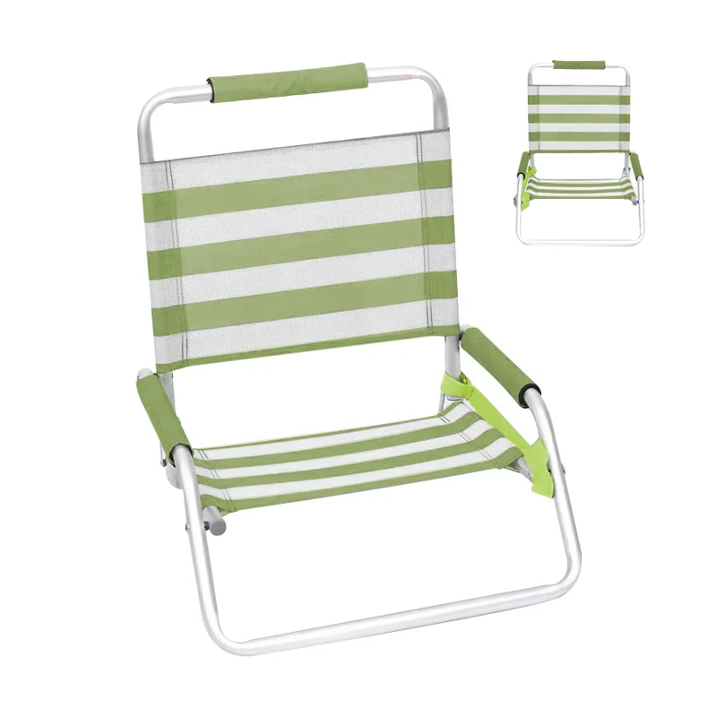 Durable Oxford Fabric Beach Chair Low-Profile Folding Sand Chair for Outdoor Use for Parks and Beaches