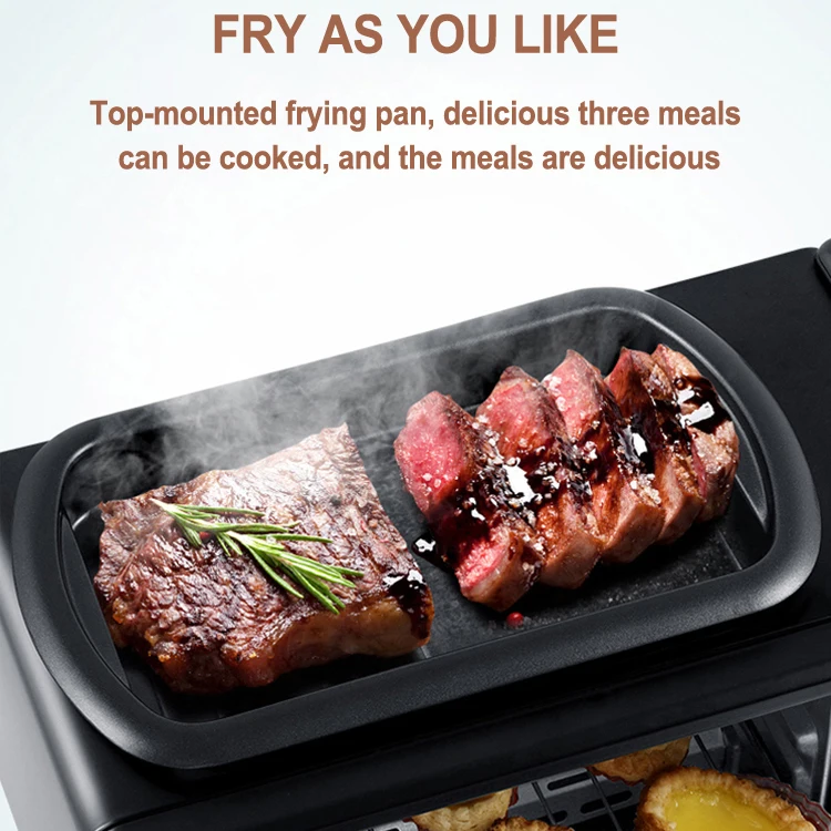 Three in One Multifunctional Toaster Coffee Pot Oven Frying Pan Set Electric 3 in 1 Breakfast Sandwich Makers Machine