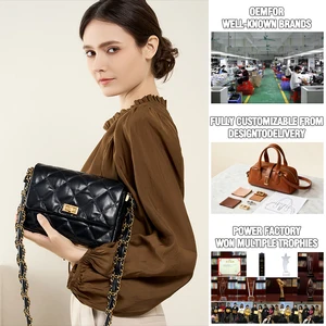 Factory Wholesale Women's Retro Leather Diamond Shoulder Bag OEM/ODM High-quality Crossbody Bag Handbag for Ladies Manufacturer