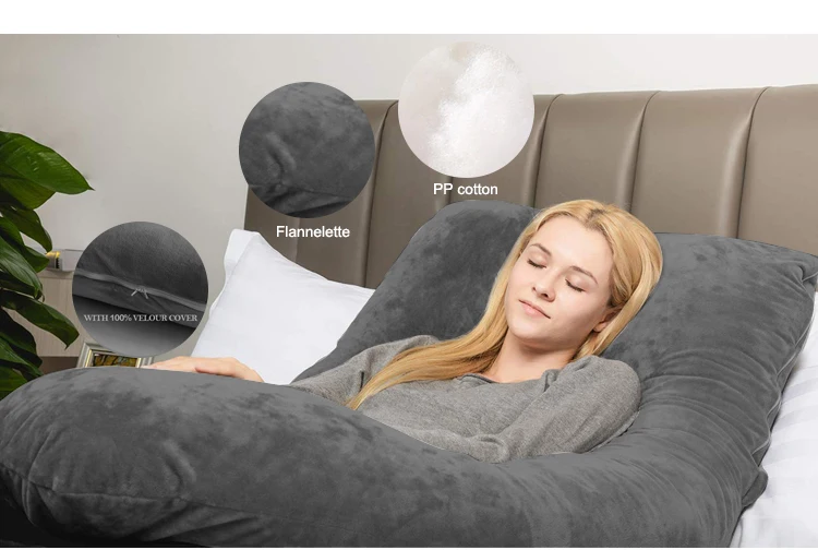 Pregnancy Body Pillow With Zipper Removable Cover,Ushape Full Body