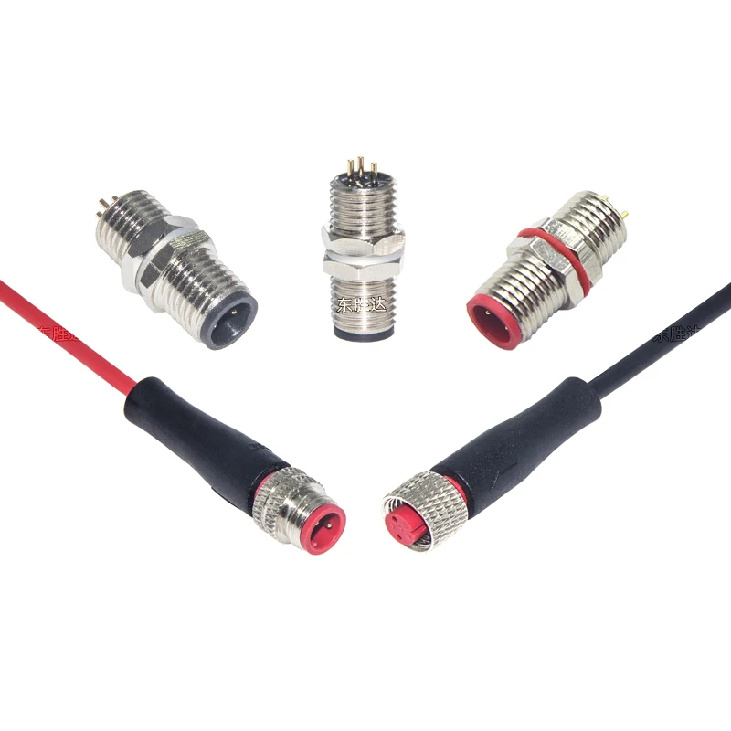 M8 Metal Connector Round Connector M8 4 Poles With Cable M8 Waterproof ...