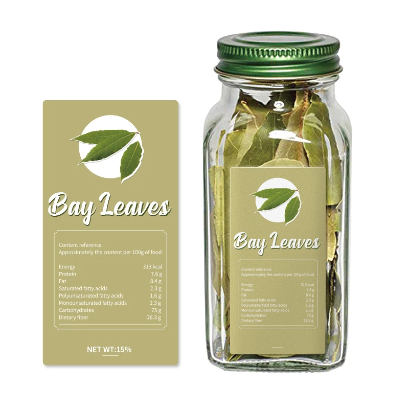 Custom Printing Curry Seasoning Food Packaging Bottle Jar Sticker Label Spice Stickers Jar Labels