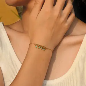 Summer Bohemian Colorful Glass Beads Chain Bracelets Tarnish Free Stainless Steel Charm Bracelets for Women