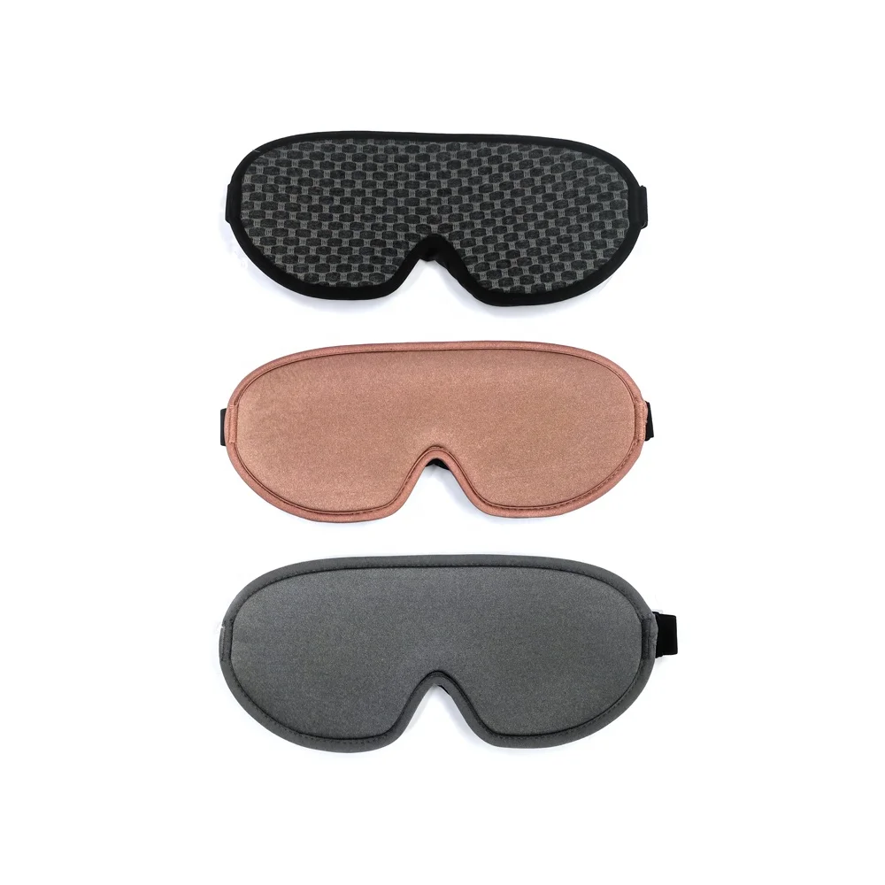 3D Memory Foam Sleeping Mask Blackout Hot Sale Ice Silk Travel Eye Mask with Logo Blindfold  Light Weighted Sleep Eyeshade