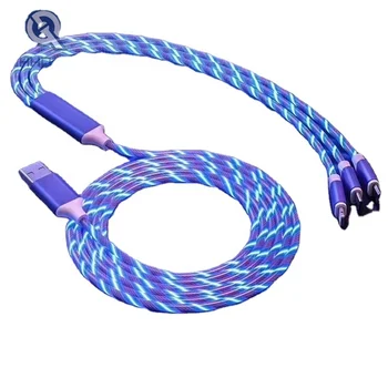 Light-emitting three -in-one dada cable for iphone and android