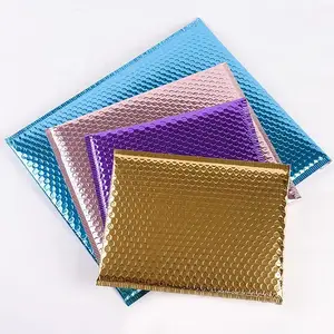 Support Custom Shipping Packaging Holographic Bubble Envelope Mailing Bag Metal Polygon Holographic Bubble Envelope