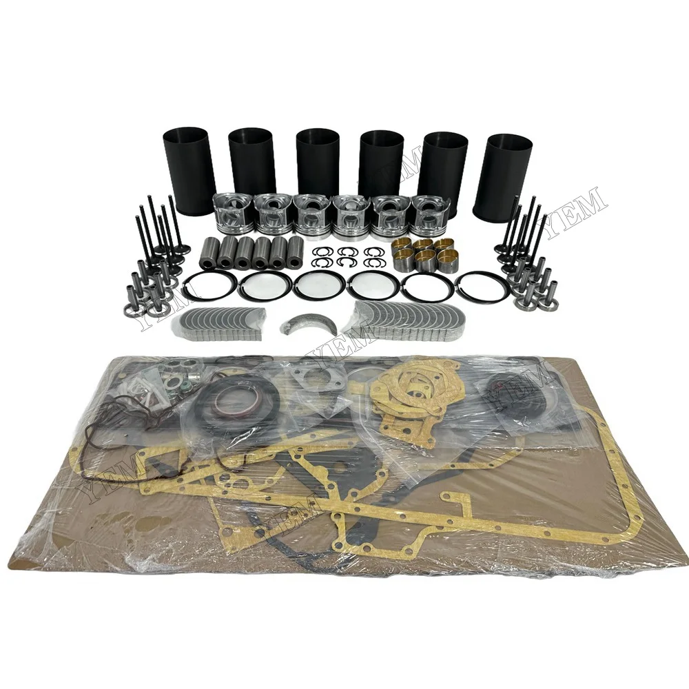 Rebuild Overhaul Repair Kit With Valves Engine Bearings Liner Piston Rings Full Gasket Kit Fit for Hino W06D Engine Parts