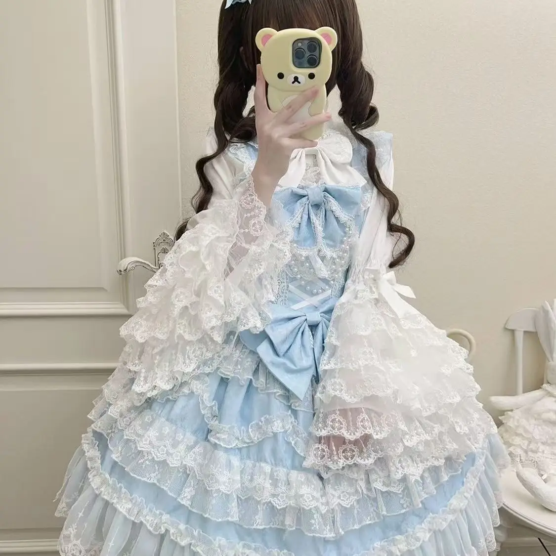 kawaii formal dresses And Kawaii Dress Long Skirt Knee-Length Neat Casual Floral Korean Style