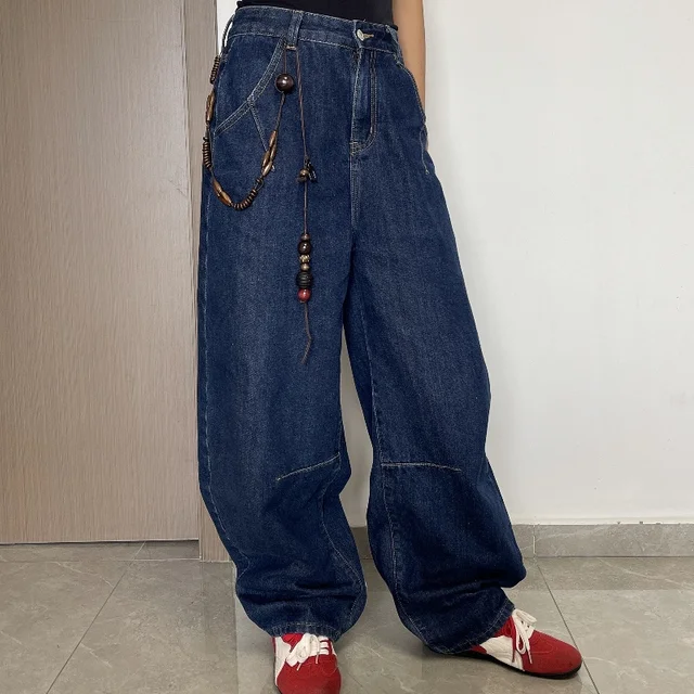 Handmade Accessories Belt Button Pocket Hole Decorations Fashion Boyfriend Jeans Winter Denim Pant New Design Cut-Up Boyfriend