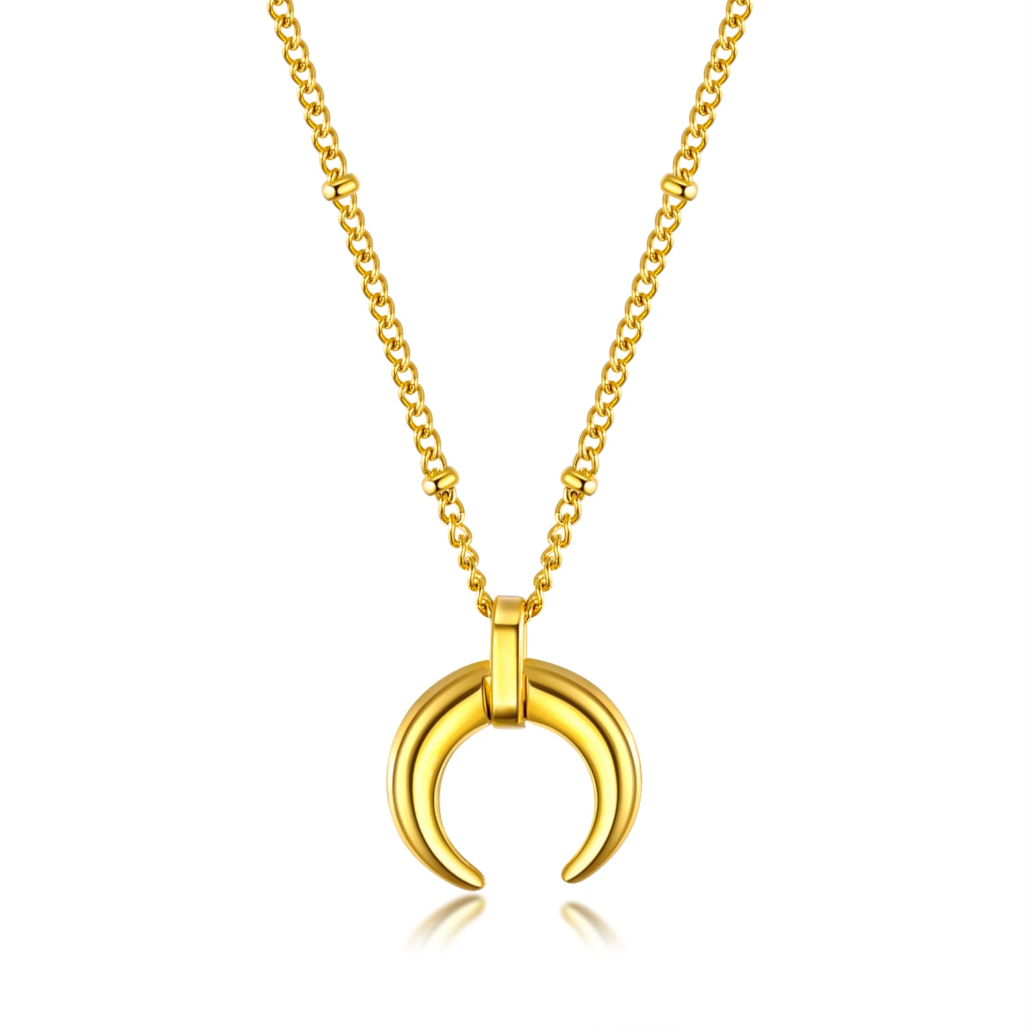 14k 18k Gold Curved Handmade Crescent 