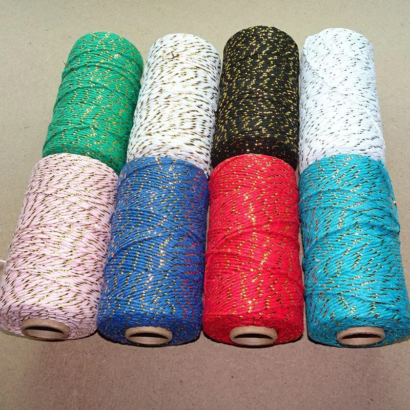 Двухцветная хлопковая нить 2 мм * 100