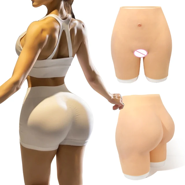 Xinxinmei  Silicone Butt Hip Enhancement 0.8-1.6 cm Women Open Crotch Pants Artificial Hip Shaper Padded Woman Plus Size Wear