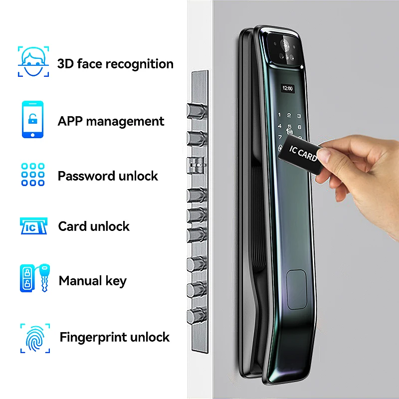 Laiu Video Intercom Cat Eye 3D Face Recognition Keyless Entry Smart Lock Cerradura Inteligente Con Wifi